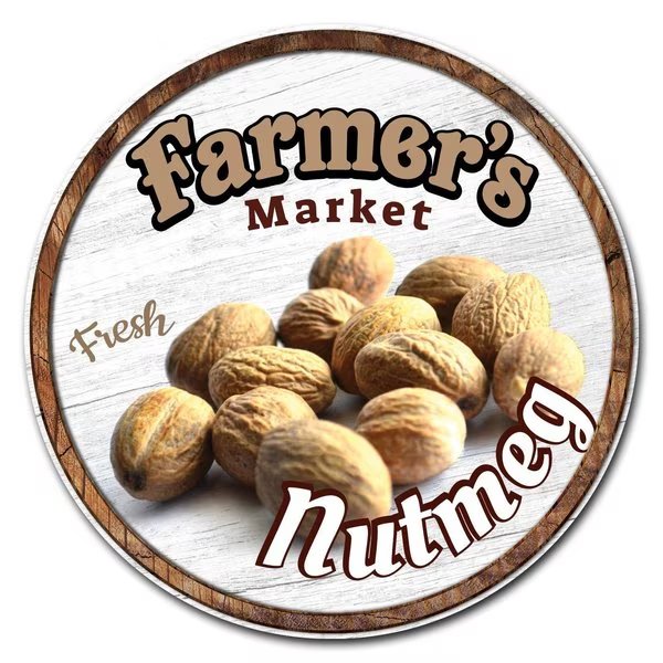 Farmers Market Nutmeg Circle Corrugated Plastic Sign, C-16-CIR-Nutmeg, Signmission, Mfr#: C-16-CIR-Nutmeg